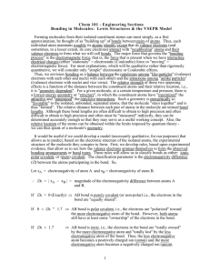 Chem 101 - Engineering Sections Bonding in Molecules