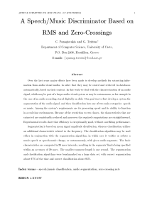 A Speech/Music Discriminator Based on RMS and Zero