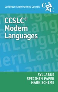 CCSLC Modern Languages Syllabus, Specimen Paper