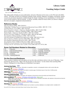 Library Guide Teaching Subject Guide