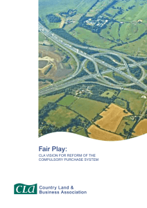 Fair Play: CLA vision for reform of the compulsory purchase system