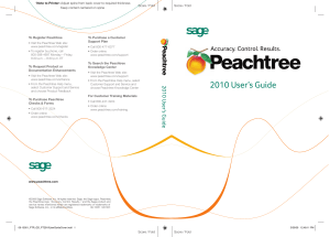 Peachtree 2010 User's Guide