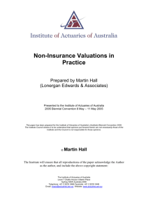 Non-Insurance Valuations in Practice