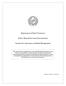 Insurance and Risk Management - North Carolina State Treasurer