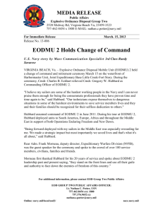 EODMU 2 Holds Change of Command