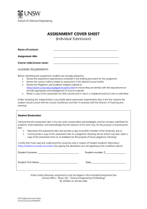 assignment cover sheet