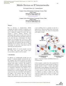 Mobile Devices on IP Internetworks