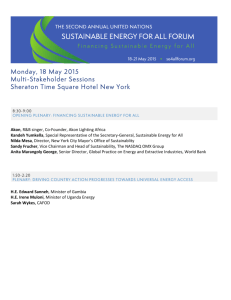 Monday, 18 May 2015 Multi-Stakeholder Sessions Sheraton Time