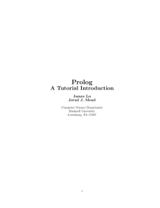 Prolog Tutorial - School of Computer Science