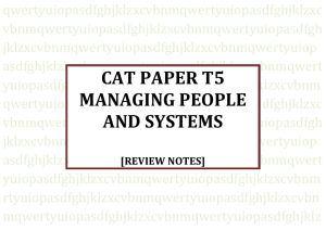 CAT PAPER T5 MANAGING PEOPLE AND SYSTEMS