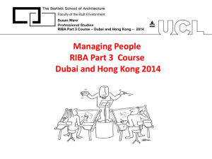 Managing People RIBA Part 3 Course Dubai and Hong Kong 2014