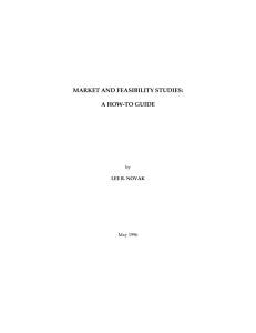 Market and Feasibility studies
