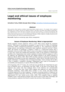 Legal and ethical issues of employee monitoring