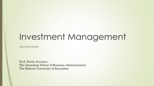 Lecture Notes: Investment Management
