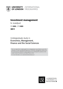 Investment management - University of London International