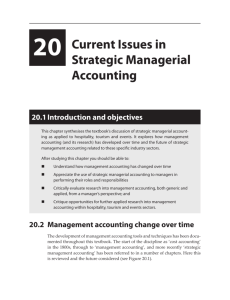 20 Current Issues in Strategic Managerial Accounting
