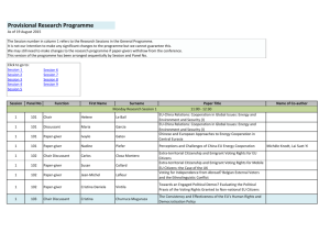 Research Programme sorted by panel