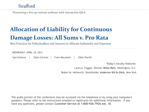 Allocation of Liability for Continuous Damage Losses: All