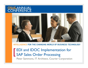 EDI and IDOC Implementation for SAP Sales Order