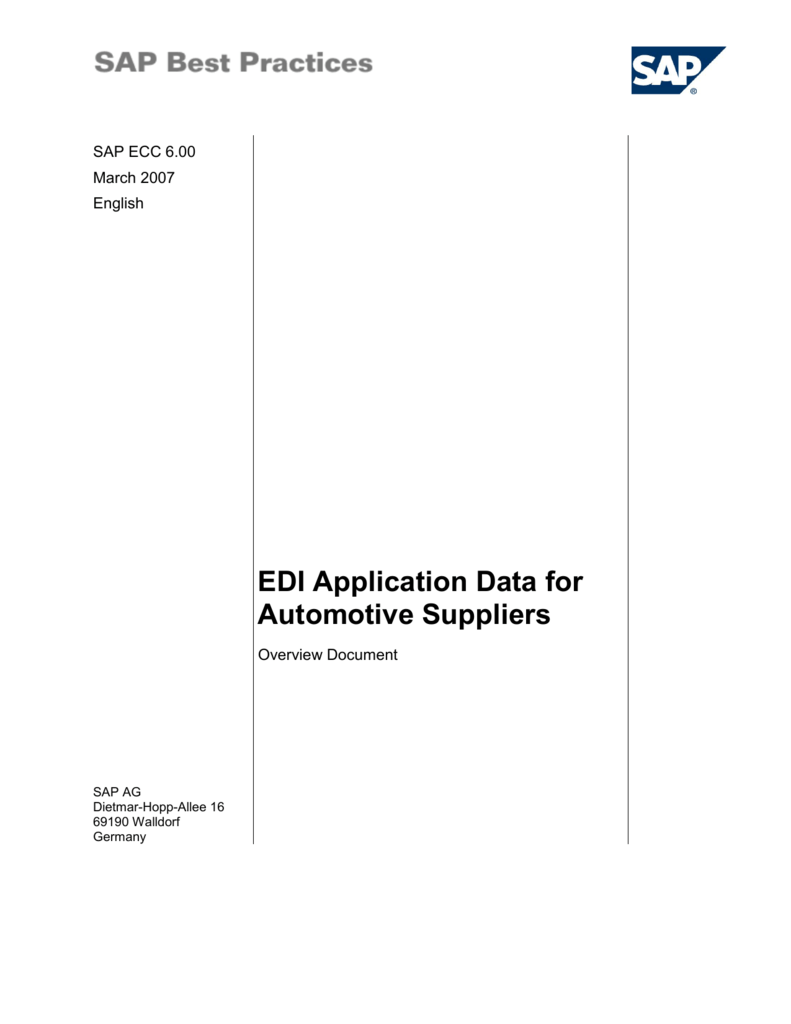 Edi Application Data For Automotive Suppliers H3