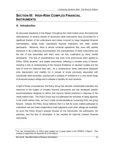 section iii: high-risk complex financial instruments