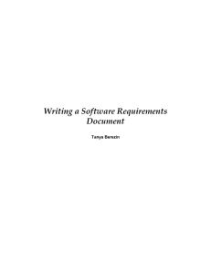 Writing a Software Requirements Document