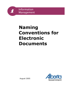 Naming Conventions for Electronic Documents