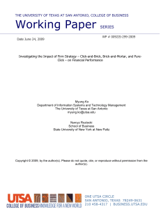 Working Paper SERIES - UTSA College of Business