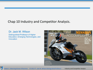 Industry and competitor analysis