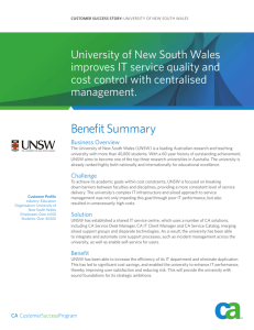 University of New South Wales improves IT service quality and cost