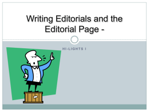 Writing Editorials and the Editorial Page - Review