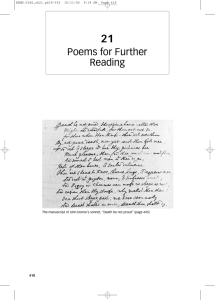 Poems for Further Reading - Secondary Language Arts Resources
