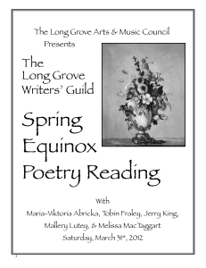 Spring Equinox Poetry Reading - Long Grove Arts & Music Council