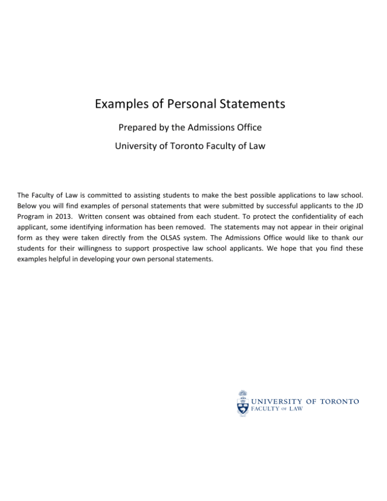 personal statement faculty position