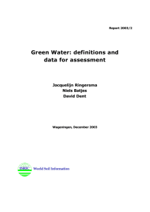 Green Water: definitions and data for assessment