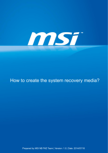 How to create the system recovery media?