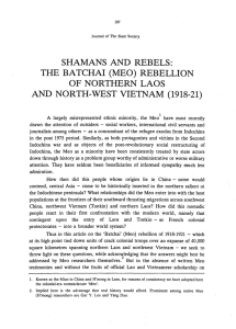 SHAMANS AND REBELS: THE BATCHAI (MEO) REBELLION OF