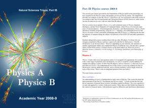 Part II Experimental and Theoretical Physics