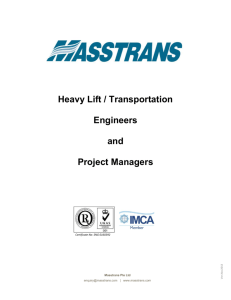 Heavy Lift / Transportation Engineers and Project Managers