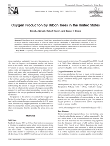 Oxygen Production by Urban Trees in the United States