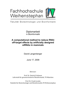 A computational method to reduce RNAi off
