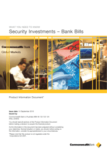 Security Investments – Bank Bills