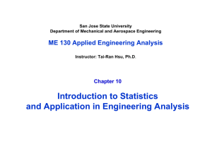 Introduction to Statistics and Application in Engineering Analysis