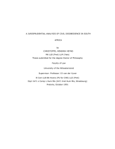 A Jurisprudential analysis of Civil Disobedience in South Africa