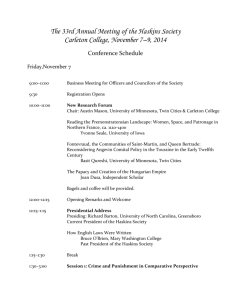 The 33rd Annual Meeting of the Haskins Society Carleton College