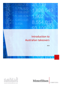 Introduction to Australian takeovers