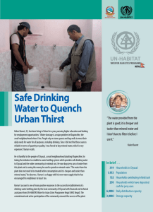 Safe Drinking Water to Quench Urban Thirst