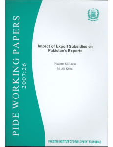 Impact of Export Subsidies on Pakistan's Exports