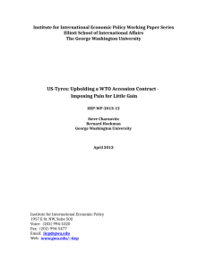 US-Tyres: Upholding a WTO Accession Contract
