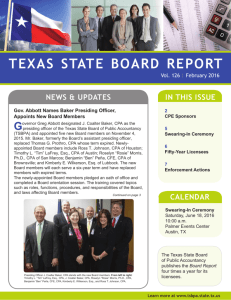 texas state board report - Texas State Board of Public Accountancy